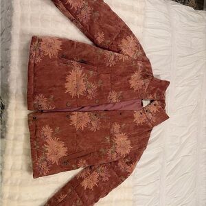 Anthropologie Pink Floral Jacket